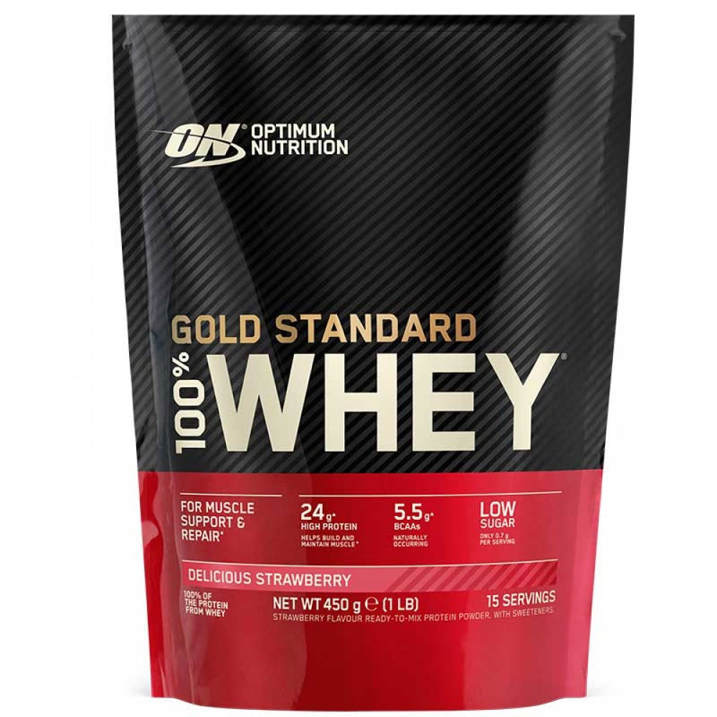 Optimum Nutrition Gold Standard 100% Whey Protein 450g Pouch Delicious Strawberry