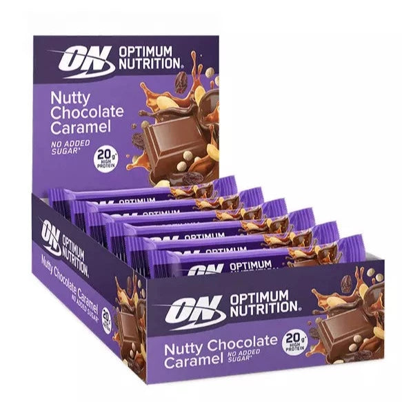 Optimum Nutrition Protein Bar Nutty Chocolate Caramel 70g (Box of 10)