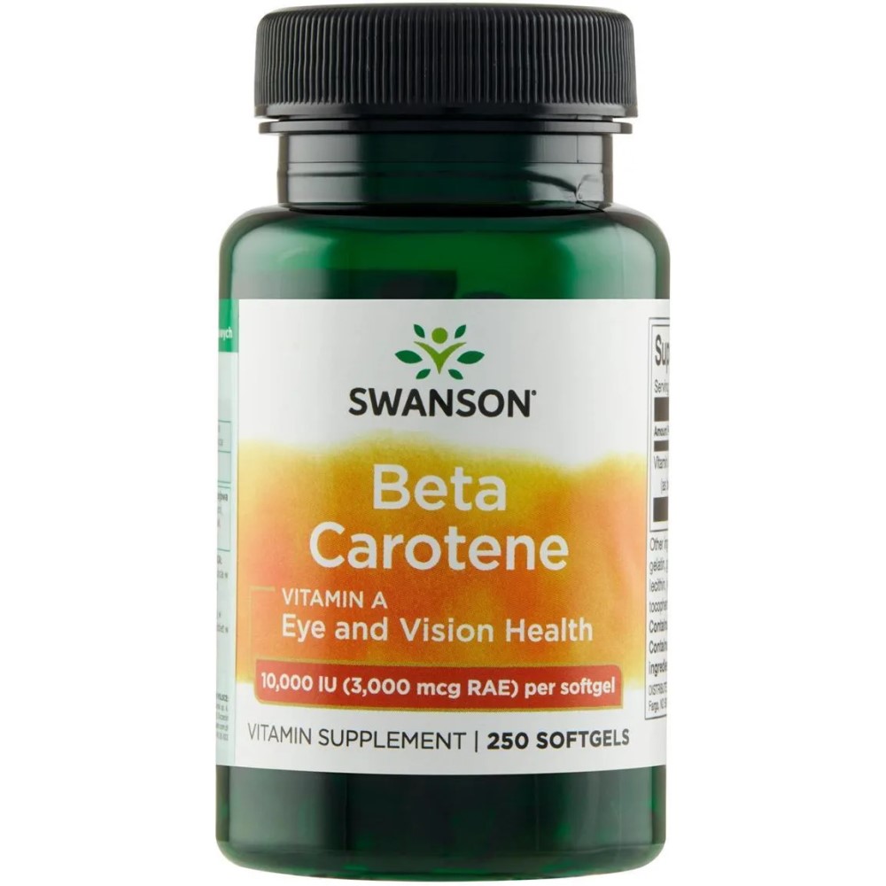 Swanson Beta-Carotene Vitamin A 10000IU - 250 Softgels Swanson Beta-Carotene Vitamin A 10000IU - 250 Softgels