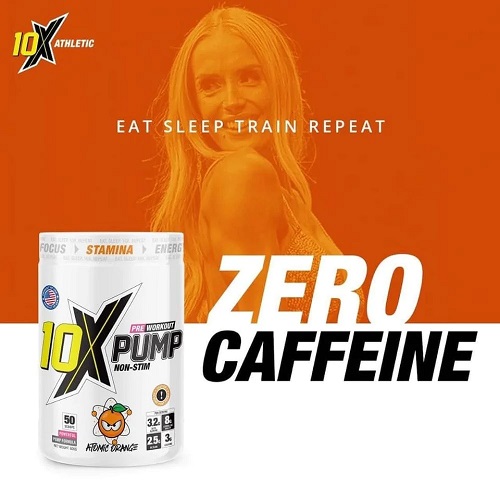10X Athletic Pump Non-Stim Pre Workout - 50 Servings 10X Athletic Pump Non-Stim Pre Workout - 50 Servings