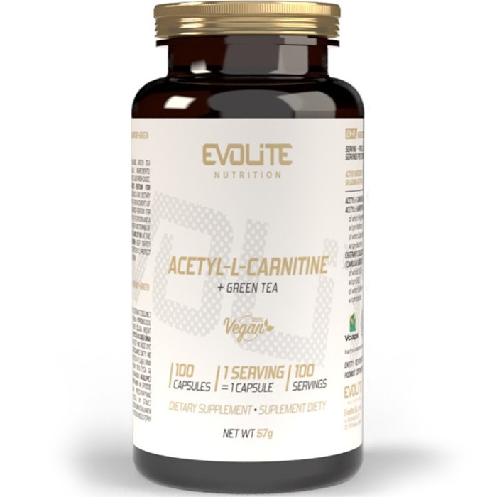 Evolite Acetyl-L-Carnitine + Green Tea - 100 Caps Evolite Acetyl-L-Carnitine + Green Tea - 100 Caps