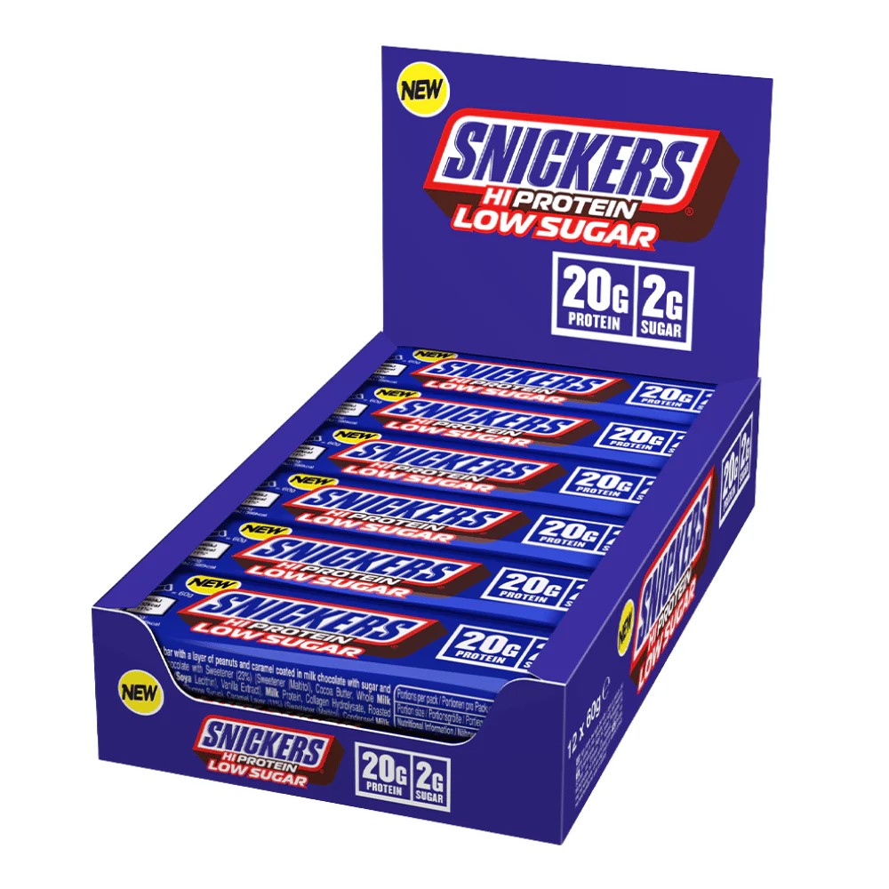 Snickers Hi-Protein Low Sugar Original Bar - 57 g (Box of 12) Snickers Hi-Protein Low Sugar Original Bar - 57 g (Box of 12)