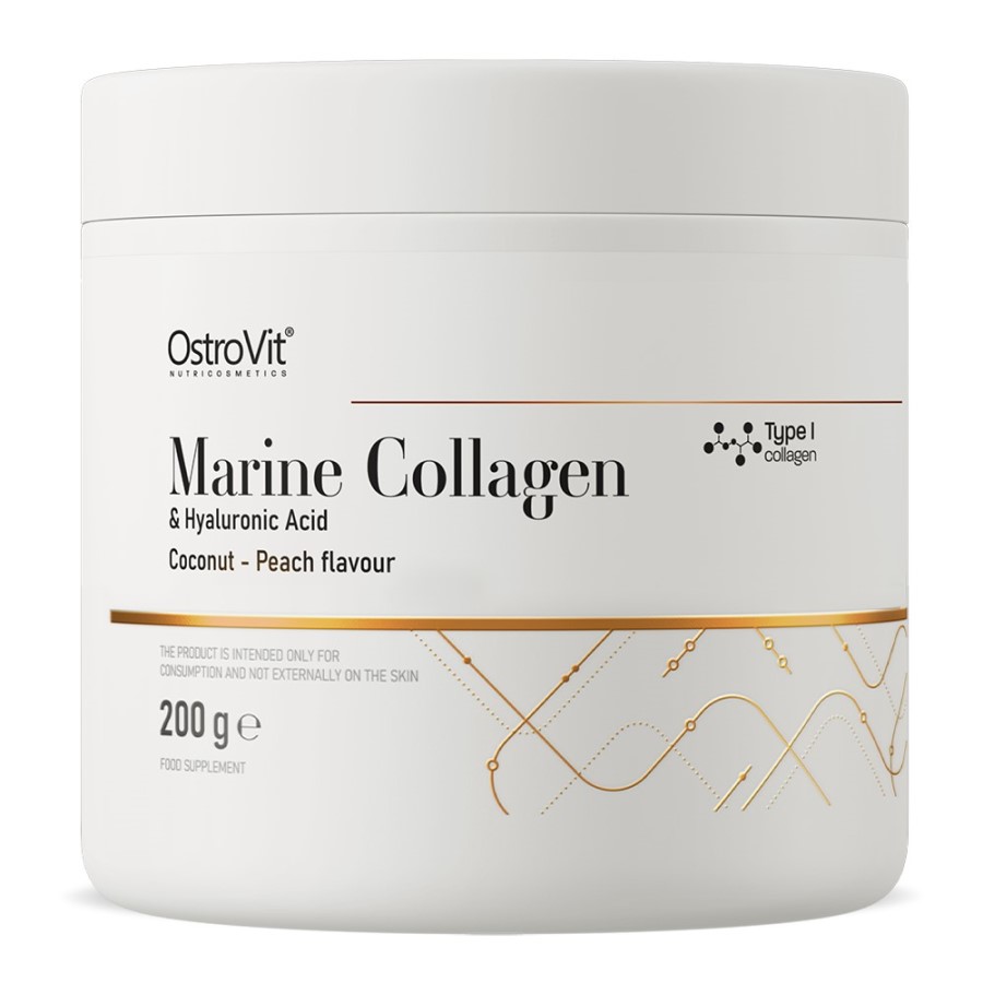 OstroVit Marine Collagen With Hyaluronic Acid And Vitamin C - 200 g coconut and peach OstroVit Marine Collagen With Hyaluronic Acid And Vitamin C - 200 g coconut and peach