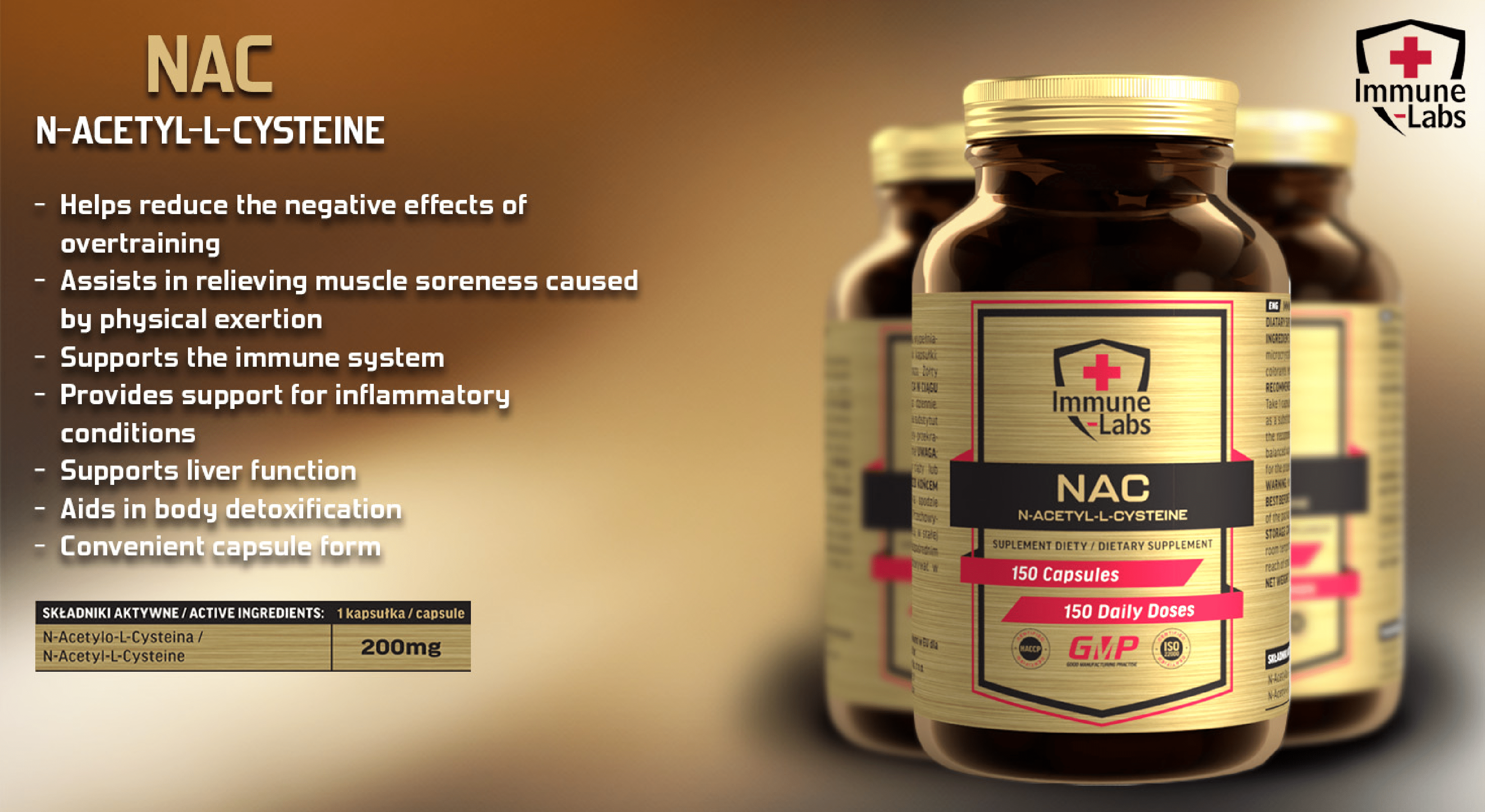 Immune Labs N-Acetyl-L-Cysteine - 150 Caps