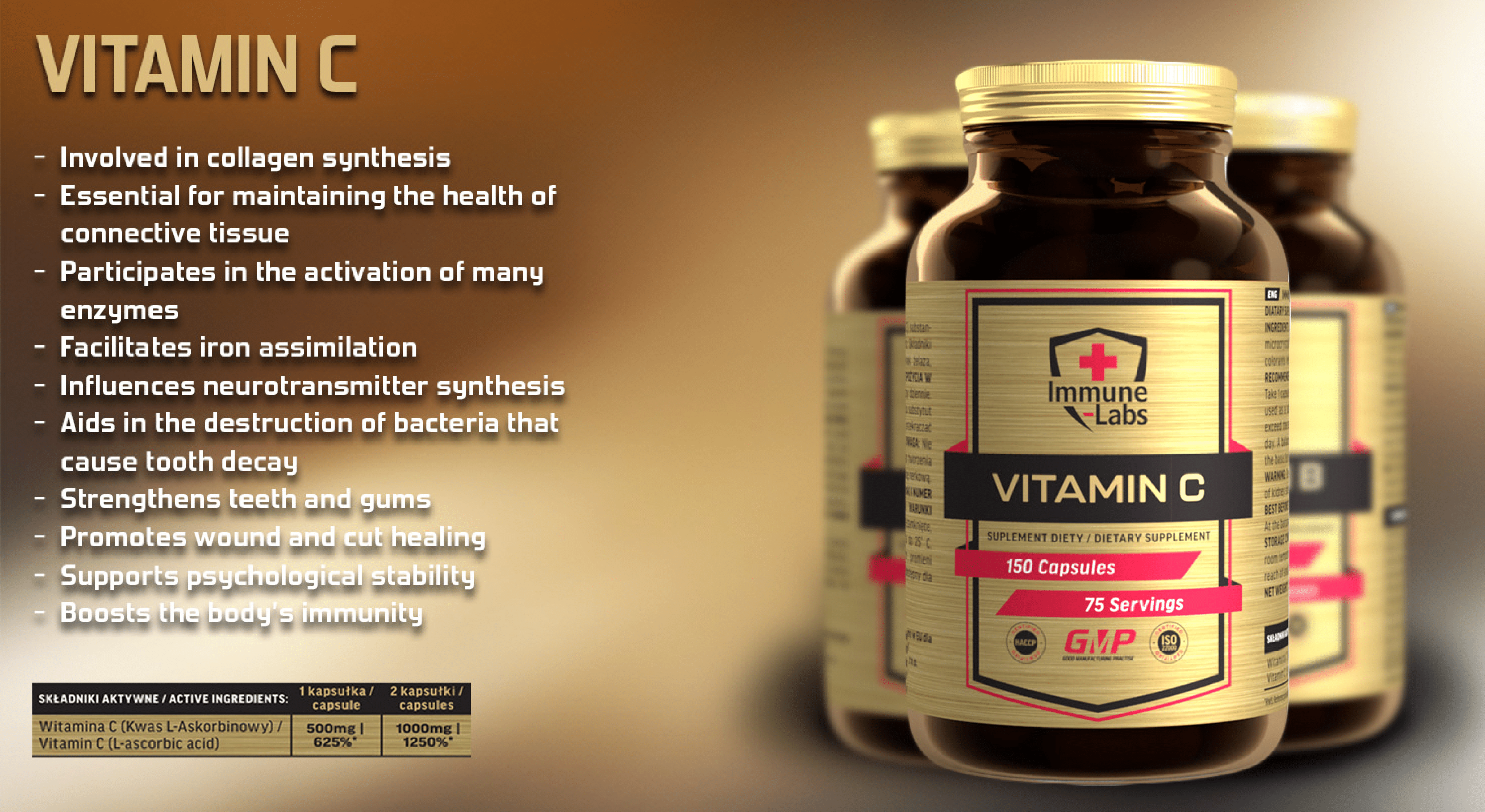 Immune Labs Vitamin C 500mg - 150 Caps Immune Labs Vitamin C 500mg - 150 Caps