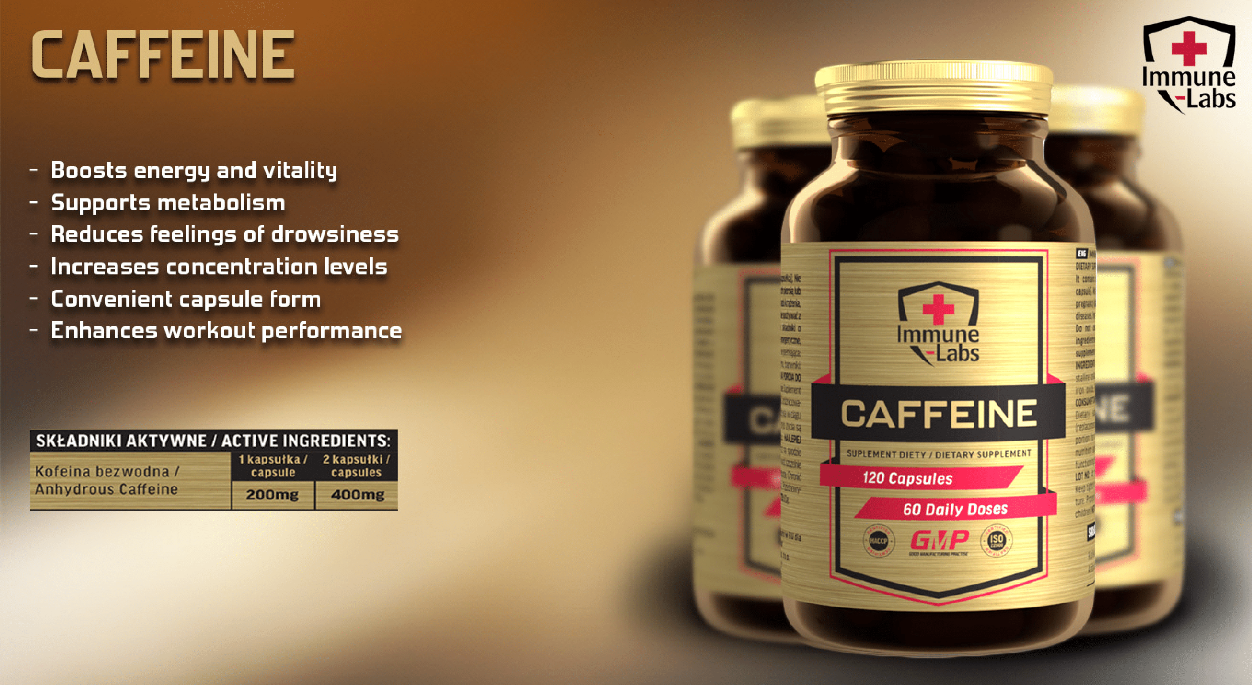 Immune Labs Caffeine - 120 Caps Immune Labs Caffeine - 120 Caps