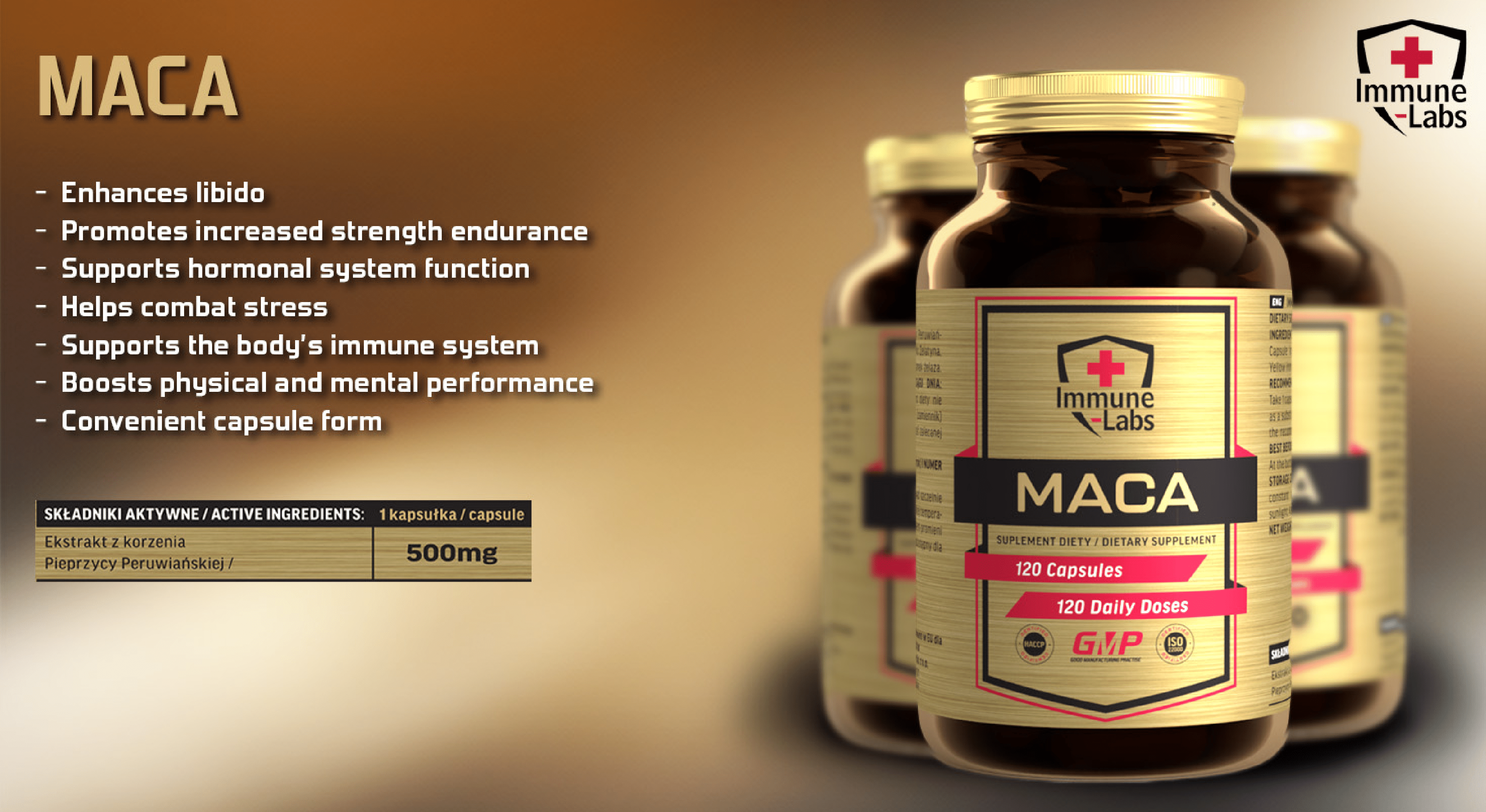 Immune Labs Maca 500mg - 120 Caps Immune Labs Maca 500mg - 120 Caps