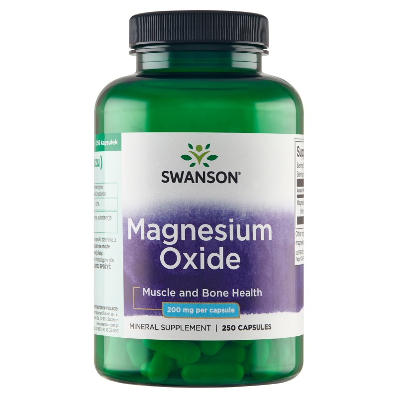 Swanson Magnesium Oxide 200mg - 250 Caps