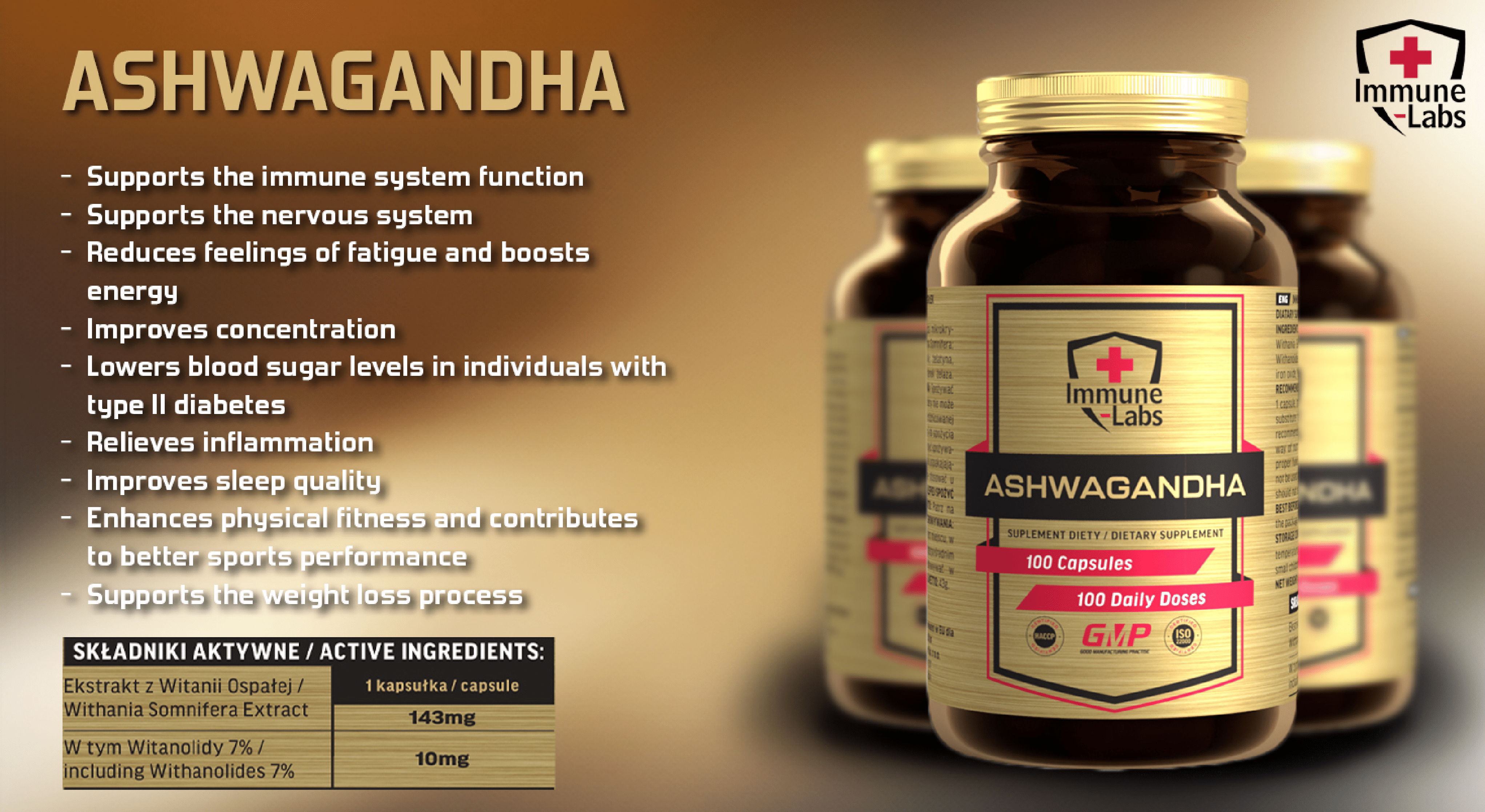 Immune Labs Ashwagandha - 100 Caps Immune Labs Ashwagandha - 100 Caps